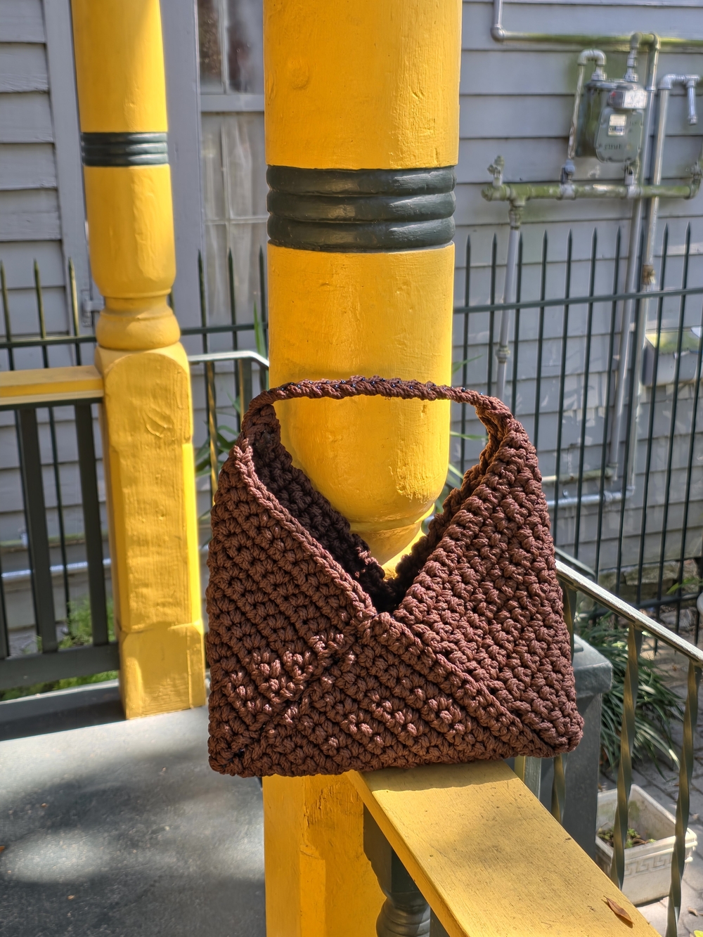Free People Brown Crochet Shoulder Bag